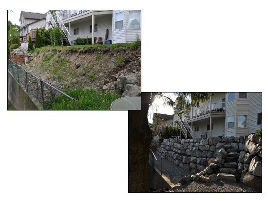 Rock Retaining Wall Before and After